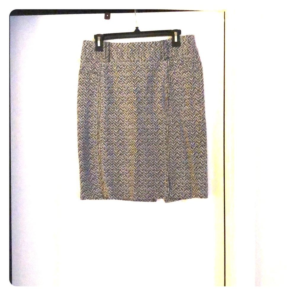 Women’s Black & White Print Stretch Midi Skirt